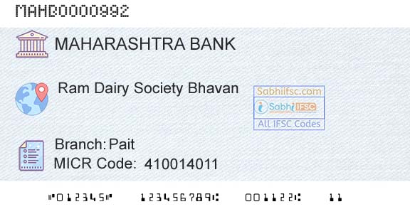 Bank Of Maharashtra PaitBranch 