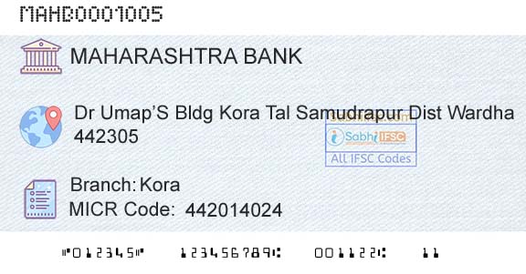 Bank Of Maharashtra KoraBranch 