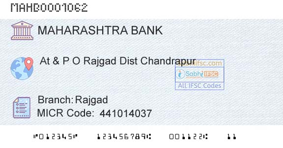 Bank Of Maharashtra RajgadBranch 
