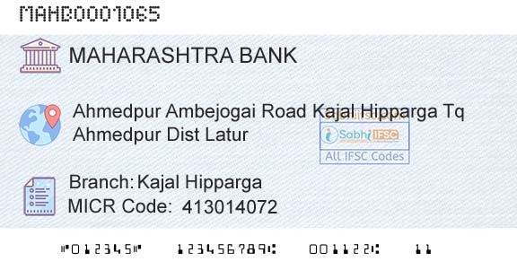 Bank Of Maharashtra Kajal HippargaBranch 