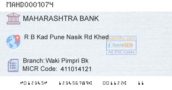Bank Of Maharashtra Waki Pimpri Bk Branch 