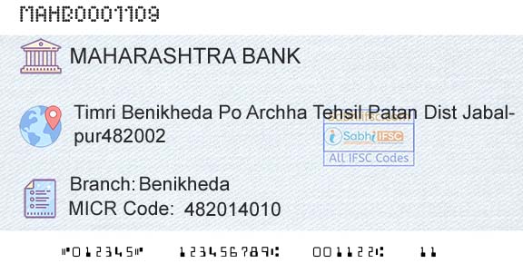 Bank Of Maharashtra BenikhedaBranch 