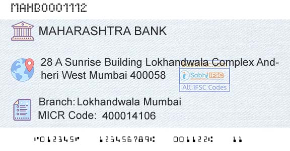 Bank Of Maharashtra Lokhandwala MumbaiBranch 