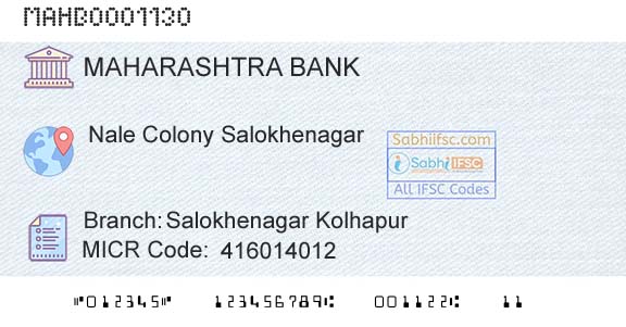 Bank Of Maharashtra Salokhenagar KolhapurBranch 