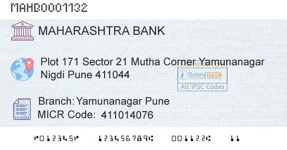 Bank Of Maharashtra Yamunanagar PuneBranch 