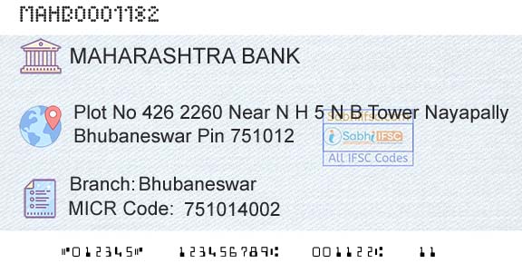 Bank Of Maharashtra BhubaneswarBranch 