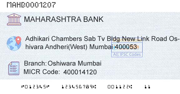 Bank Of Maharashtra Oshiwara MumbaiBranch 