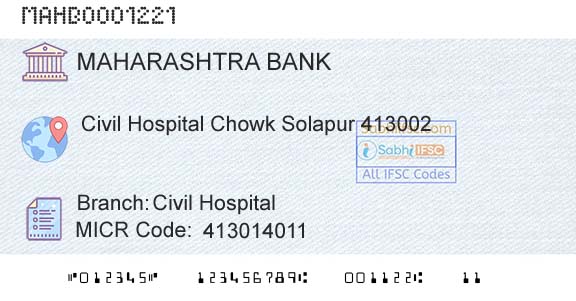 Bank Of Maharashtra Civil HospitalBranch 