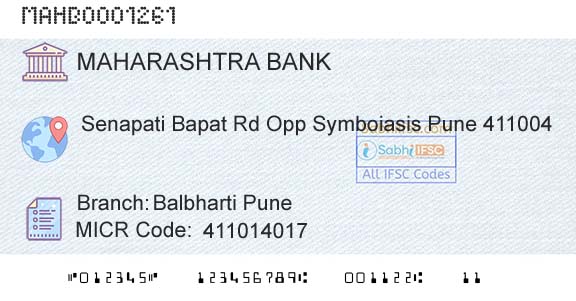 Bank Of Maharashtra Balbharti PuneBranch 
