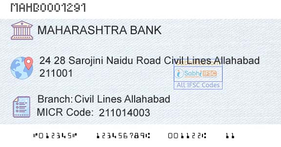 Bank Of Maharashtra Civil Lines AllahabadBranch 
