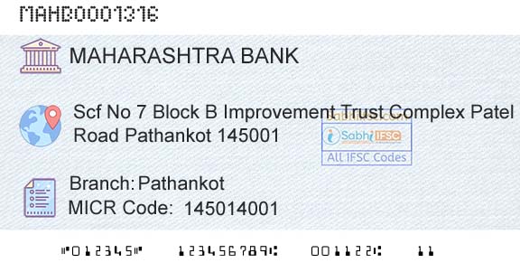 Bank Of Maharashtra PathankotBranch 