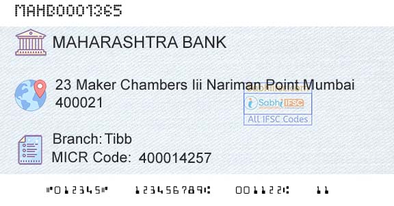 Bank Of Maharashtra TibbBranch 
