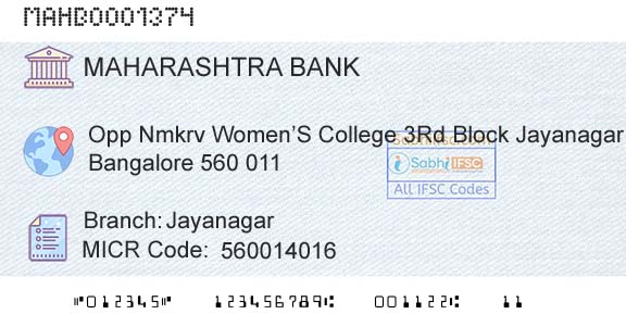 Bank Of Maharashtra JayanagarBranch 