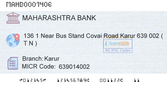 Bank Of Maharashtra KarurBranch 