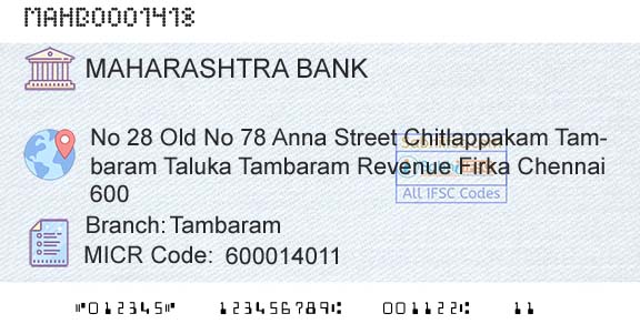 Bank Of Maharashtra TambaramBranch 