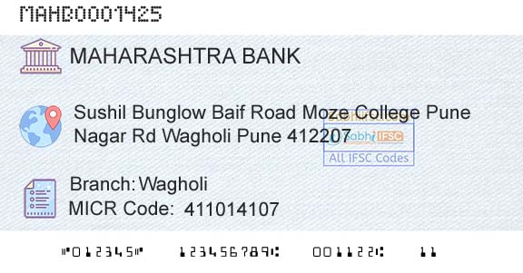 Bank Of Maharashtra WagholiBranch 