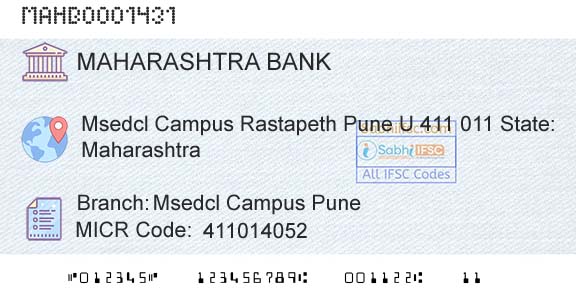 Bank Of Maharashtra Msedcl Campus PuneBranch 