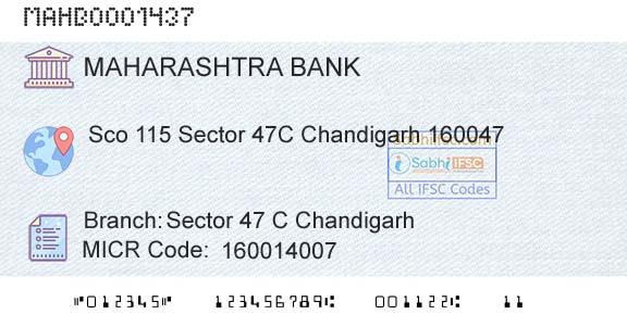 Bank Of Maharashtra Sector 47 C ChandigarhBranch 