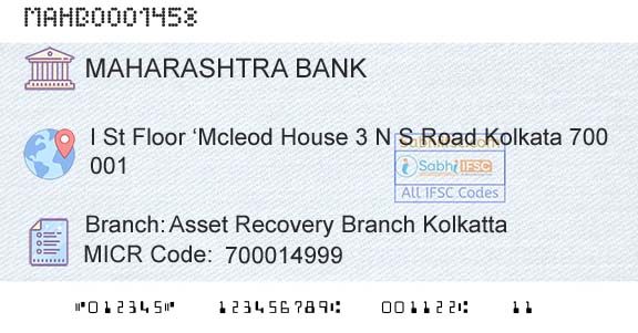 Bank Of Maharashtra Asset Recovery Branch KolkattaBranch 
