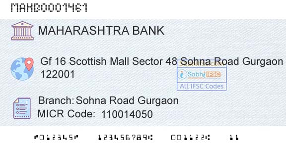Bank Of Maharashtra Sohna Road GurgaonBranch 