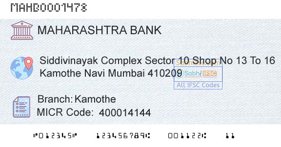 Bank Of Maharashtra KamotheBranch 