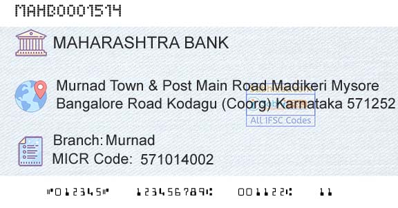 Bank Of Maharashtra MurnadBranch 
