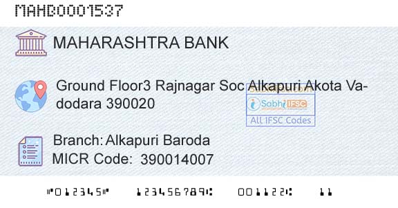 Bank Of Maharashtra Alkapuri BarodaBranch 