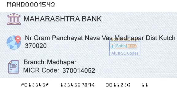 Bank Of Maharashtra MadhaparBranch 