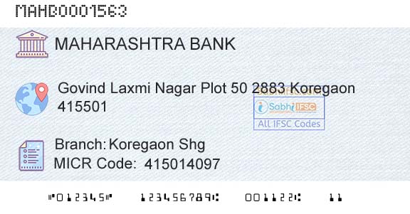 Bank Of Maharashtra Koregaon ShgBranch 