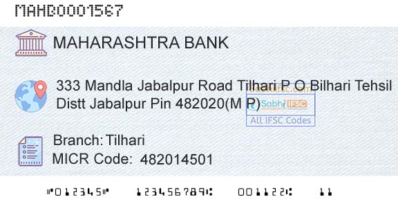Bank Of Maharashtra TilhariBranch 