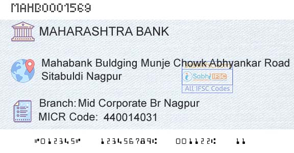 Bank Of Maharashtra Mid Corporate Br NagpurBranch 