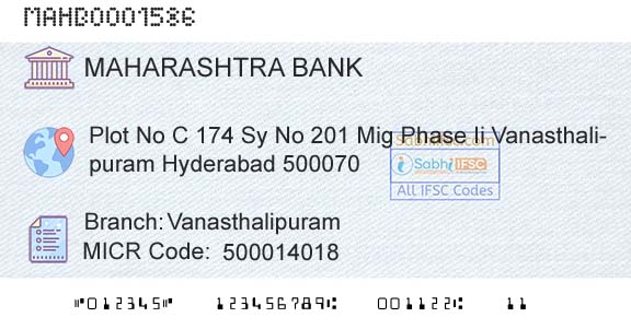 Bank Of Maharashtra VanasthalipuramBranch 
