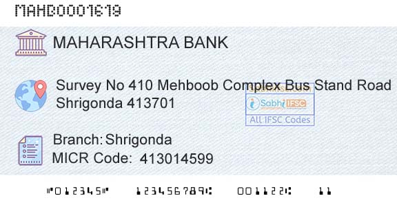 Bank Of Maharashtra ShrigondaBranch 