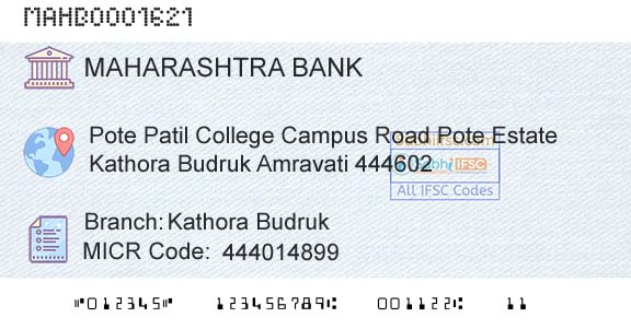 Bank Of Maharashtra Kathora BudrukBranch 
