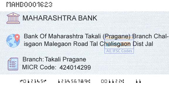 Bank Of Maharashtra Takali Pragane Branch 