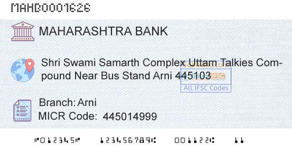 Bank Of Maharashtra ArniBranch 