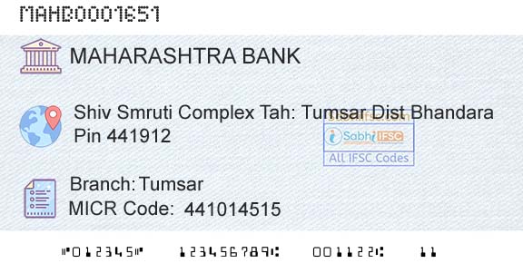 Bank Of Maharashtra TumsarBranch 