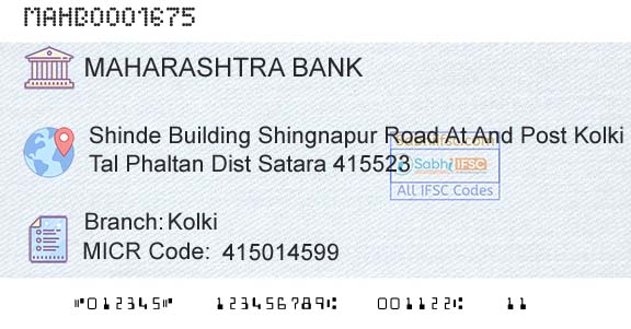 Bank Of Maharashtra KolkiBranch 