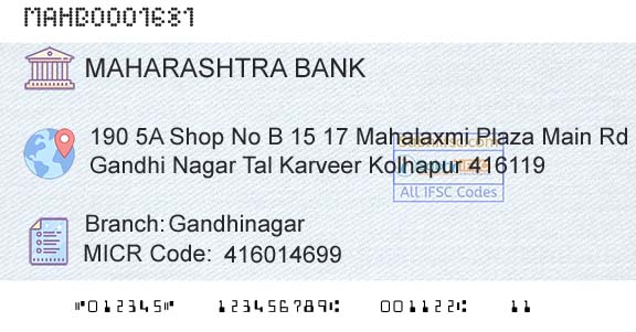 Bank Of Maharashtra GandhinagarBranch 