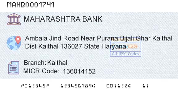 Bank Of Maharashtra KaithalBranch 