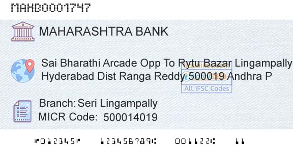 Bank Of Maharashtra Seri LingampallyBranch 