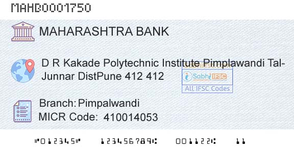 Bank Of Maharashtra PimpalwandiBranch 