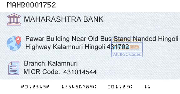 Bank Of Maharashtra KalamnuriBranch 