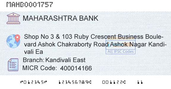 Bank Of Maharashtra Kandivali EastBranch 