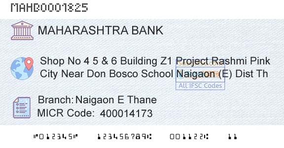 Bank Of Maharashtra Naigaon E ThaneBranch 