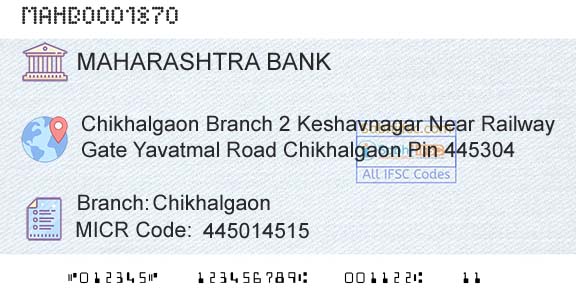 Bank Of Maharashtra ChikhalgaonBranch 