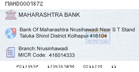 Bank Of Maharashtra NrusinhawadiBranch 