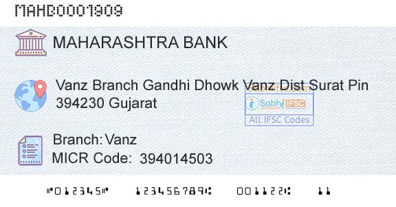Bank Of Maharashtra VanzBranch 