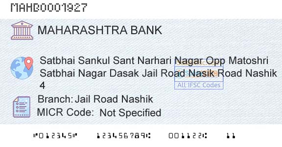 Bank Of Maharashtra Jail Road NashikBranch 