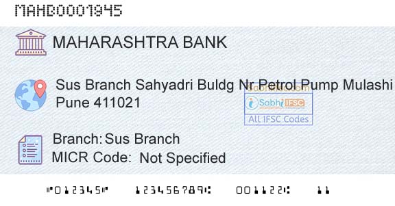 Bank Of Maharashtra Sus BranchBranch 